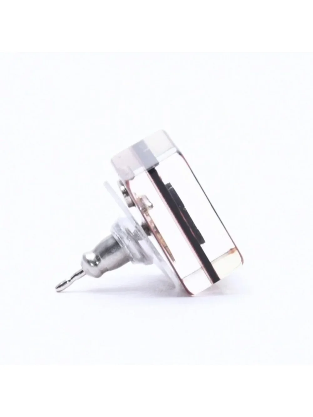 Chanel CC Logo Square Earrings 15 Resin Metal Clear